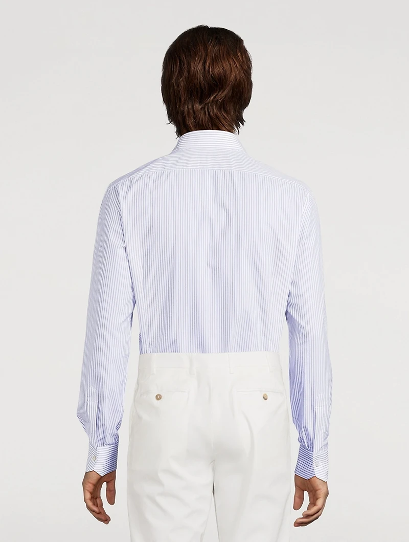 Cotton Sport Shirt Striped Print