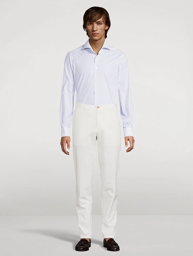 Cotton Sport Shirt Striped Print