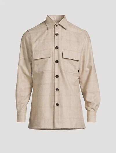 Wool Overshirt Check Print