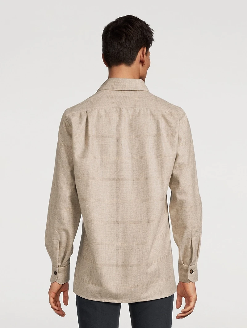 Wool Overshirt Check Print