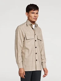 Wool Overshirt Check Print