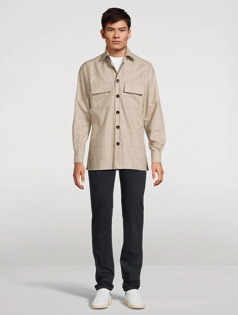 Wool Overshirt Check Print