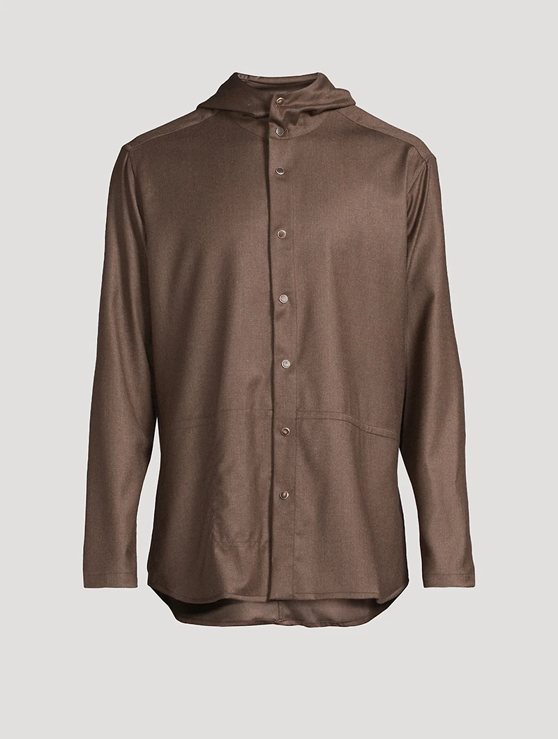 Wool And Cashmere Hooded Overshirt