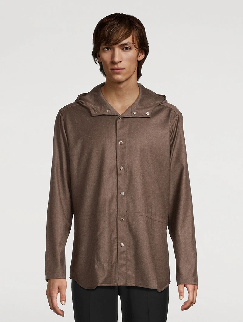 Wool And Cashmere Hooded Overshirt