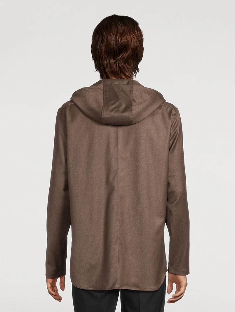 Wool And Cashmere Hooded Overshirt