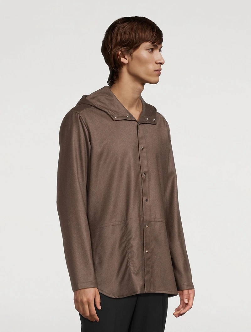 Wool And Cashmere Hooded Overshirt
