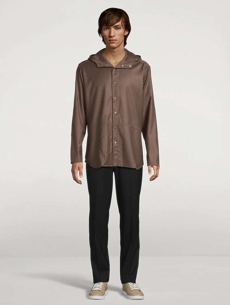 Wool And Cashmere Hooded Overshirt