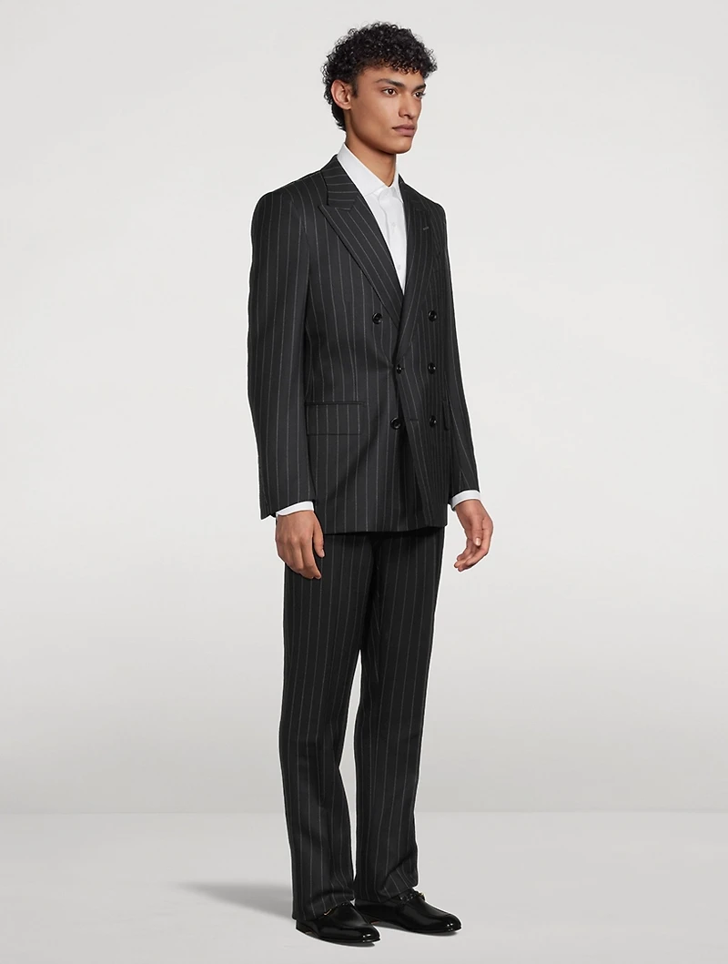 Double-Breasted Suit Stripe Print