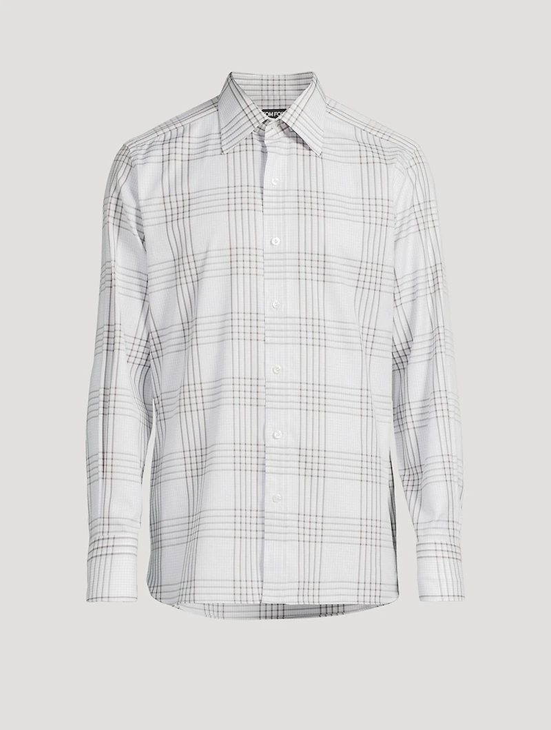 Cotton Slim-Fit Shirt Check Print