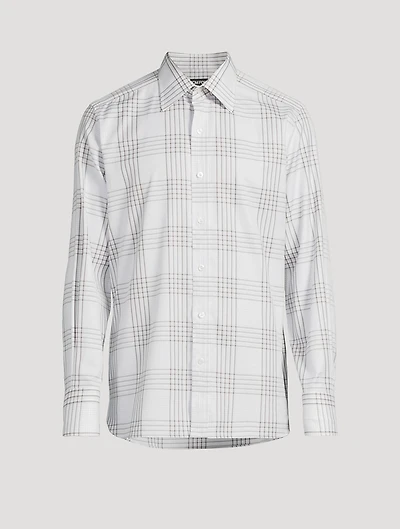 Cotton Slim-Fit Shirt Check Print