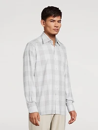 Cotton Slim-Fit Shirt Check Print