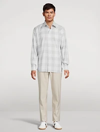 Cotton Slim-Fit Shirt Check Print