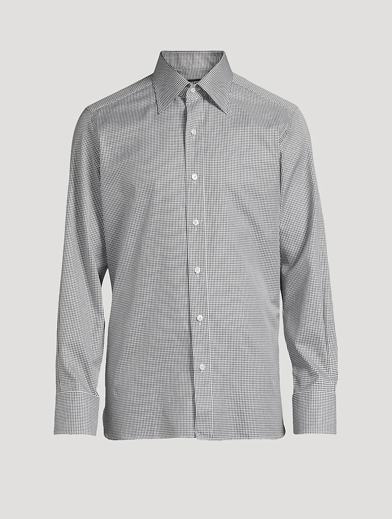 Slim-Fit Shirt Micro Gingham Print