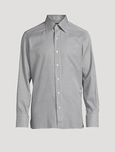 Slim-Fit Shirt Micro Gingham Print