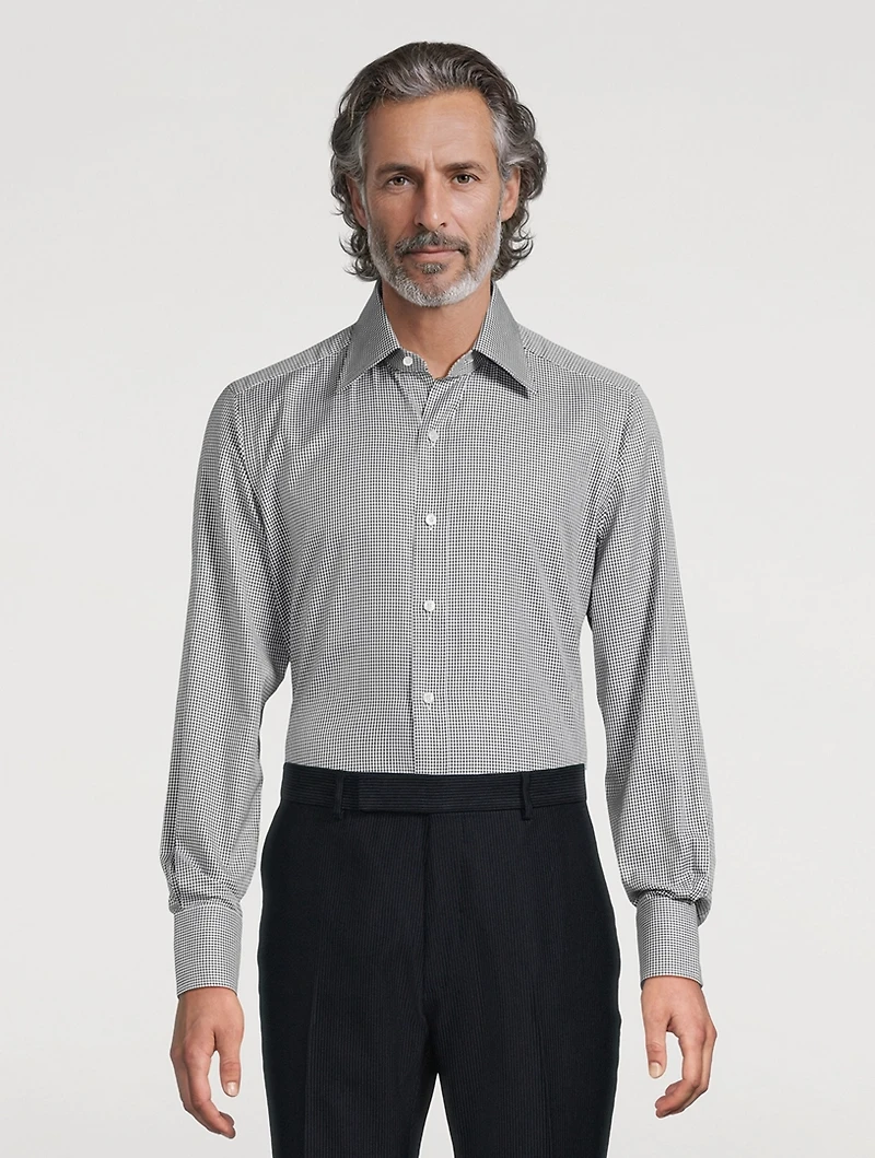Slim-Fit Shirt Micro Gingham Print