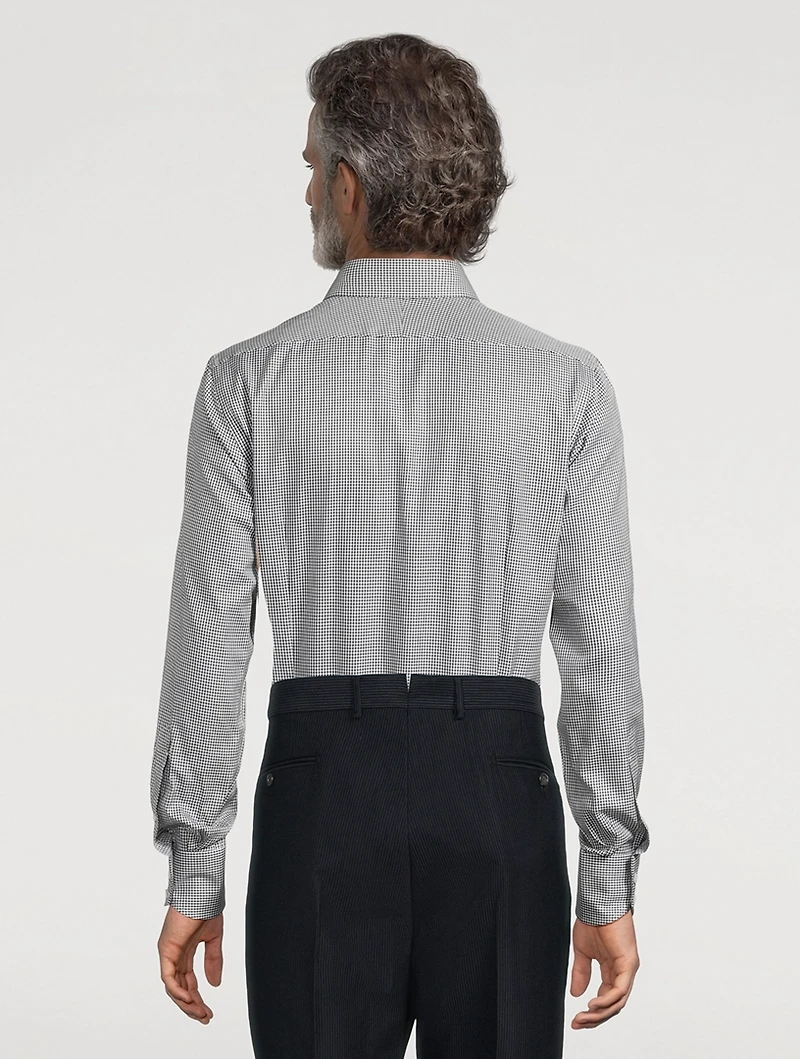 Slim-Fit Shirt Micro Gingham Print