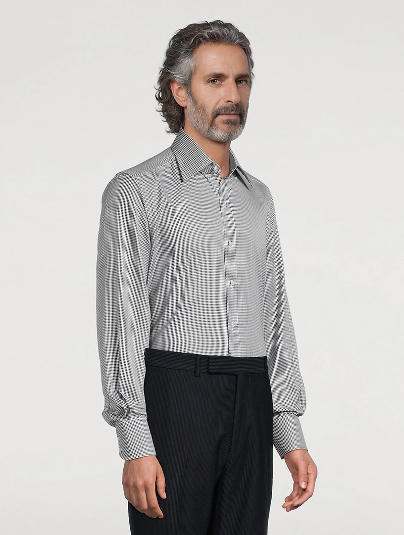 Slim-Fit Shirt Micro Gingham Print