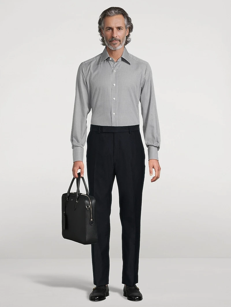 Slim-Fit Shirt Micro Gingham Print