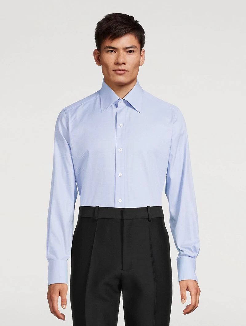 Slim-Fit Shirt Micro Check Print