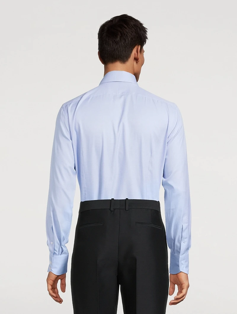 Slim-Fit Shirt Micro Check Print