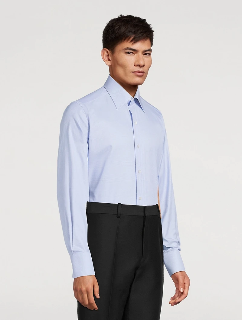 Slim-Fit Shirt Micro Check Print