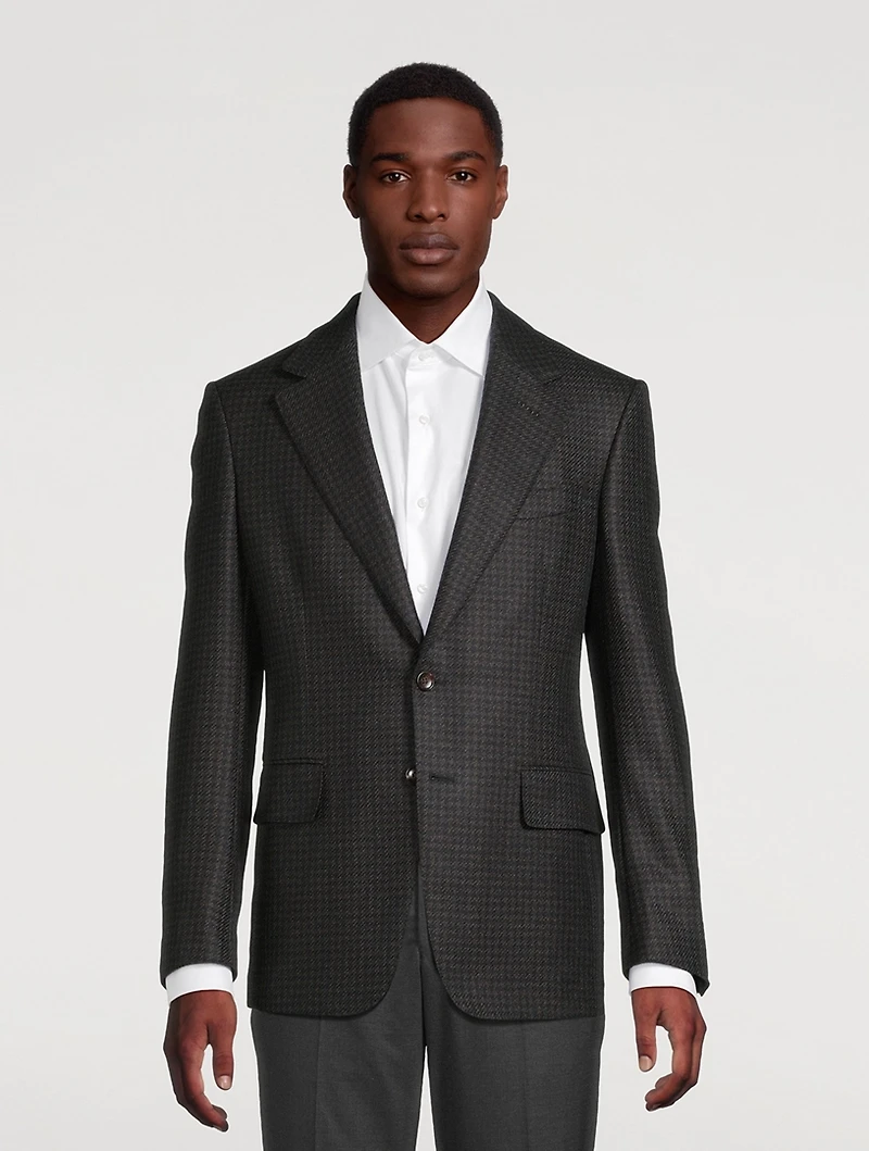 Shelton Wool Jacket Houndstooth Print