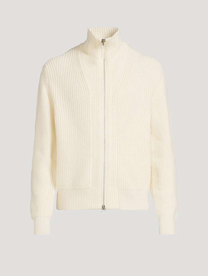 wool mohair half zip