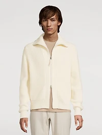 wool mohair half zip