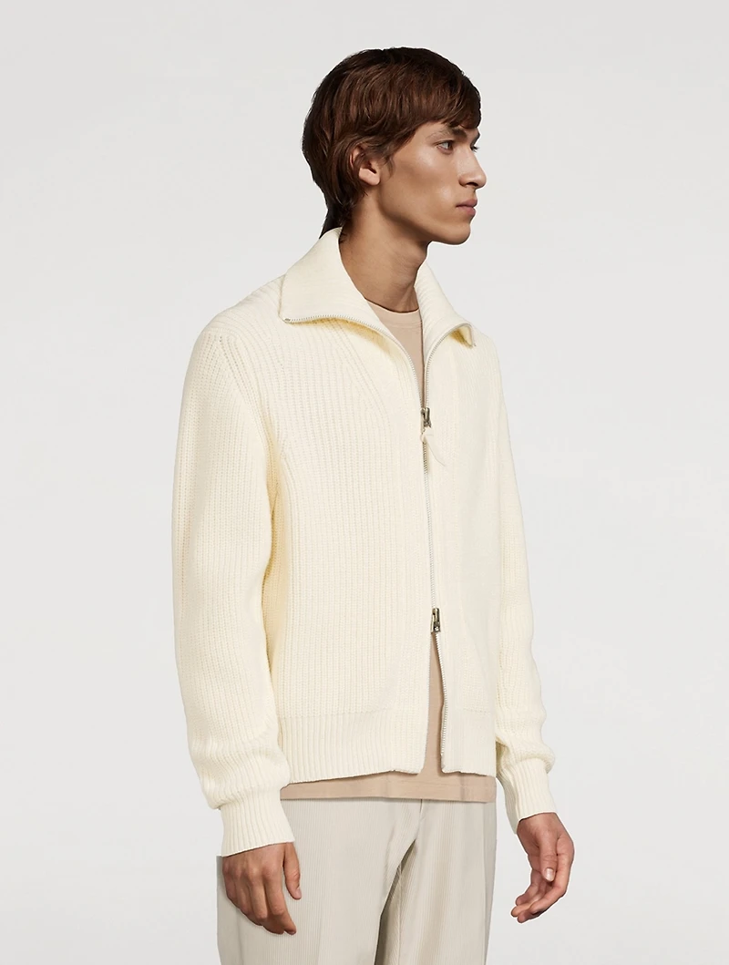 wool mohair half zip