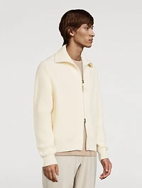 wool mohair half zip