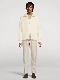 wool mohair half zip