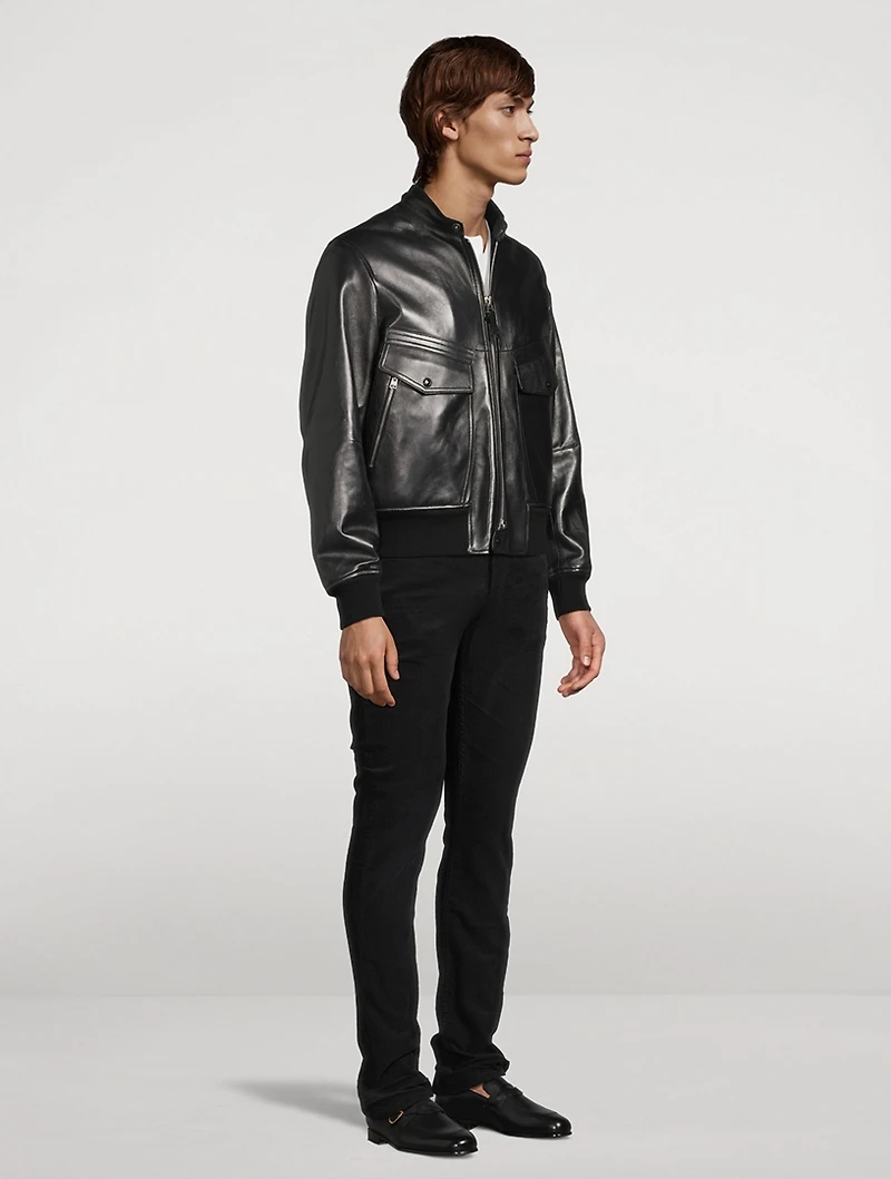Leather Bomber Jacket