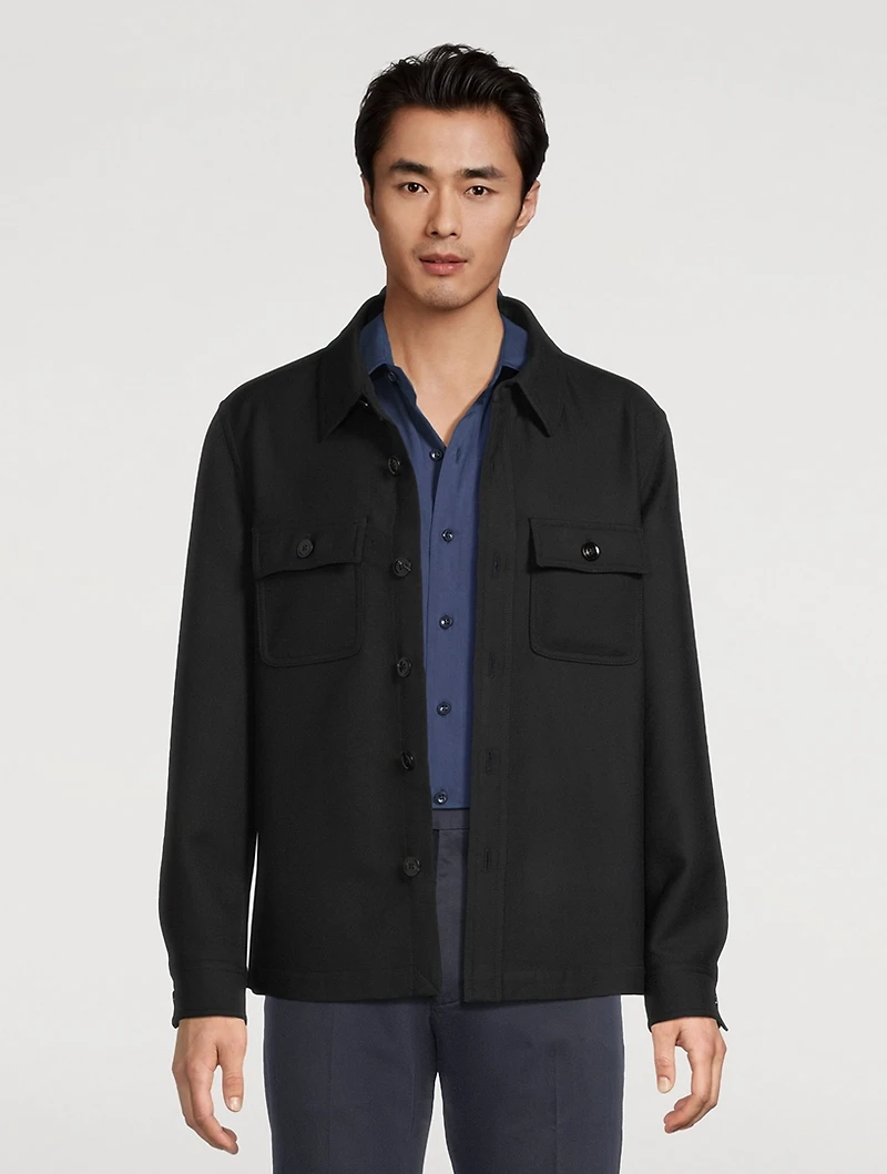 Wool And Silk Shirt Jacket