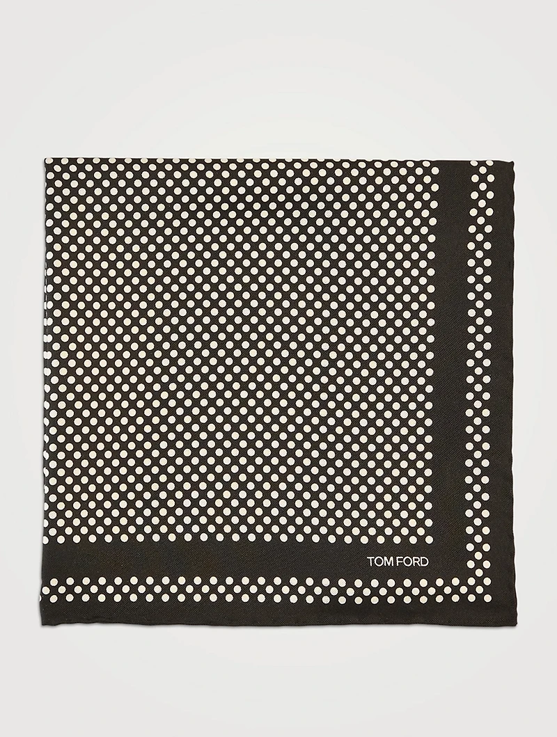 Silk Pocket Square In Polka Dot Print