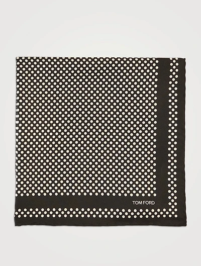 Silk Pocket Square In Polka Dot Print