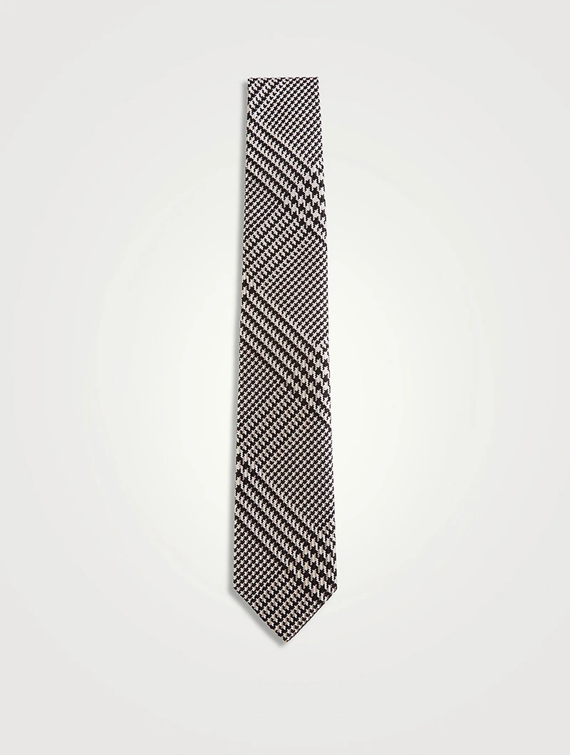 Silk Tie In Prince of Wales Print