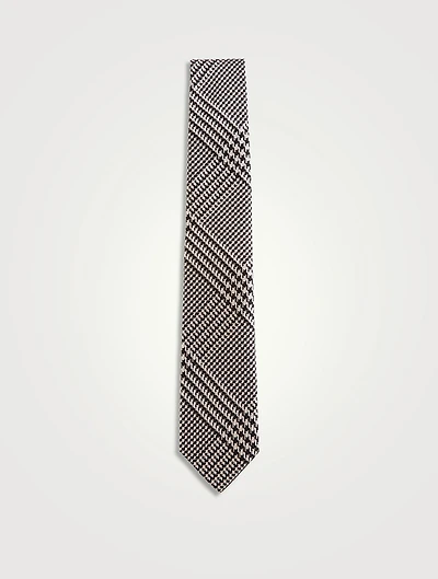 Silk Tie In Prince of Wales Print