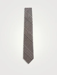 Silk Tie In Prince of Wales Print