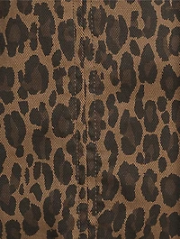 Alma Denim Mini Skirt Leopard Print