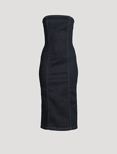 Esme Strapless Denim Midi Dress