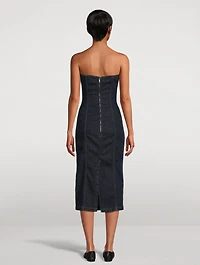 Esme Strapless Denim Midi Dress