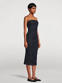Esme Strapless Denim Midi Dress