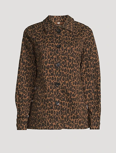 Harloe Denim Jacket Leopard Print