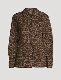 Harloe Denim Jacket Leopard Print
