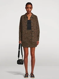Harloe Denim Jacket Leopard Print