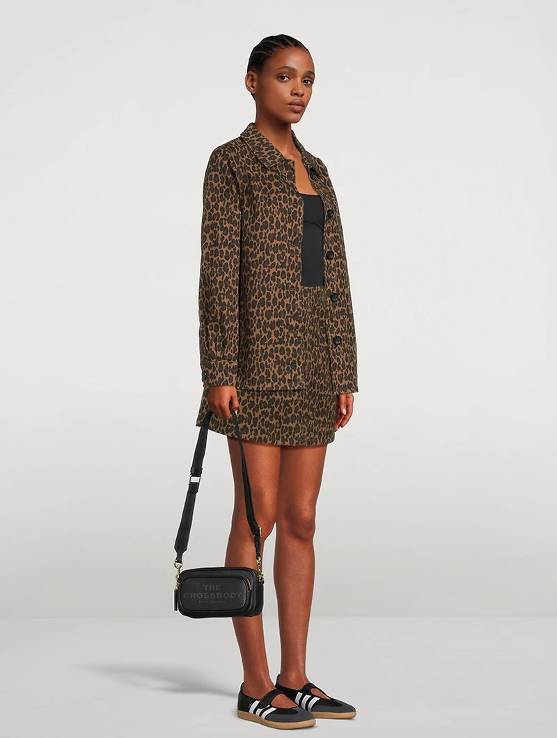 Harloe Denim Jacket Leopard Print