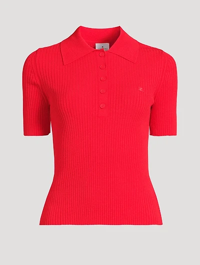 Iconic Rib-Knit Polo Shirt