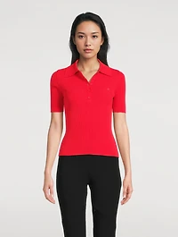 Iconic Rib-Knit Polo Shirt