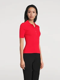 Iconic Rib-Knit Polo Shirt
