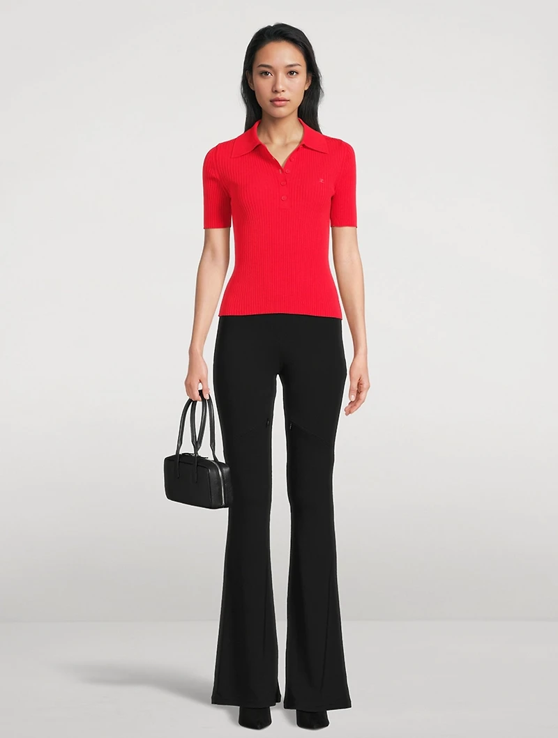 Iconic Rib-Knit Polo Shirt